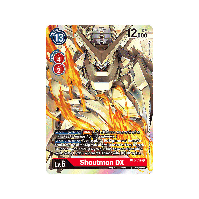 Digimon_TCG_BT5-019_Shoutmon_DX_Super_Rare_Battle_Of_Omni_Card_Game