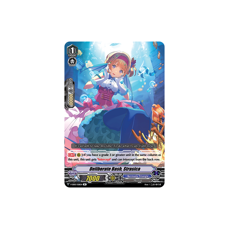 Vanguard_TCG_card_V-EB05_028EN_R_Deliberate_Bash_Strasica_Primary_Melody