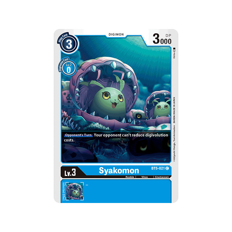 Digimon_TCG_BT5-021_Syakomon_Common_Battle_Of_Omni_Card_Game