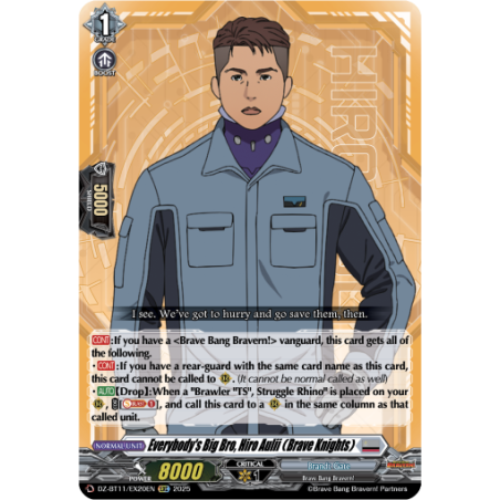 Vanguard_TCG_card_DZ-BT11_EX20EN_EX_Everybody_s_Big_Bro_Hiro_Aulii_Brave_Knights_Symphony_of_Might_Bloom