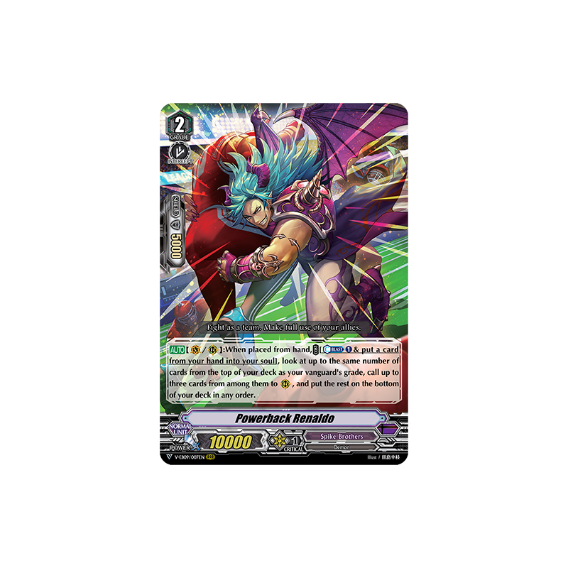 Vanguard_TCG_card_V-EB09_007EN_RRR_Powerback_Renaldo_The_Raging_Tactics