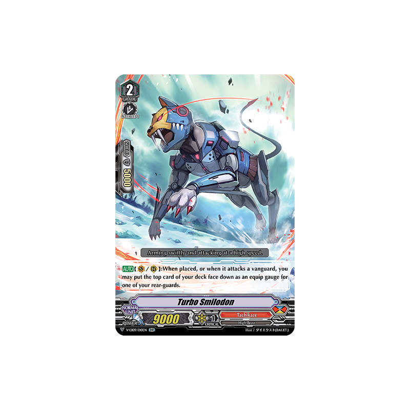 Vanguard_TCG_card_V-EB09_010EN_RR_Turbo_Smilodon_The_Raging_Tactics