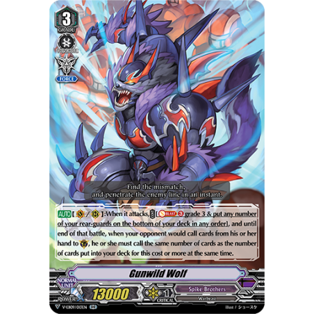 Vanguard_TCG_card_V-EB09_013EN_RR_Gunwild_Wolf_The_Raging_Tactics