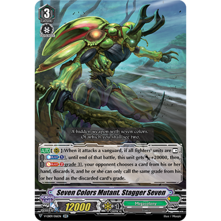 Vanguard_TCG_card_V-EB09_016EN_RR_Seven_Colors_Mutant._Stagger_Seven_The_Raging_Tactics