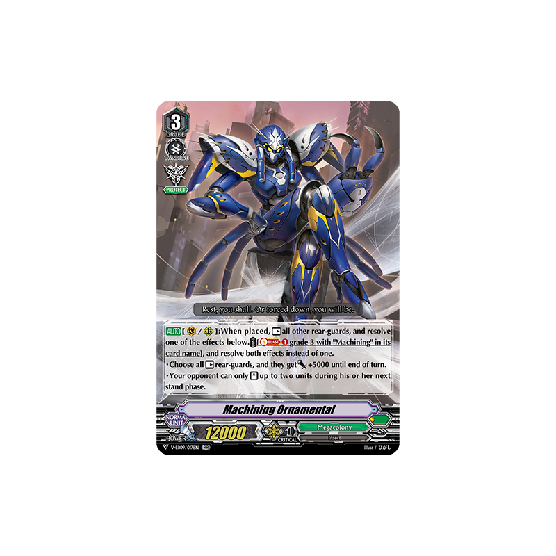 Vanguard_TCG_card_V-EB09_017EN_RR_Machining_Ornamental_The_Raging_Tactics