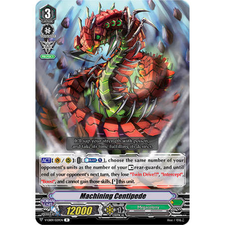 Vanguard_TCG_card_V-EB09_029EN_R_Machining_Centipede_The_Raging_Tactics