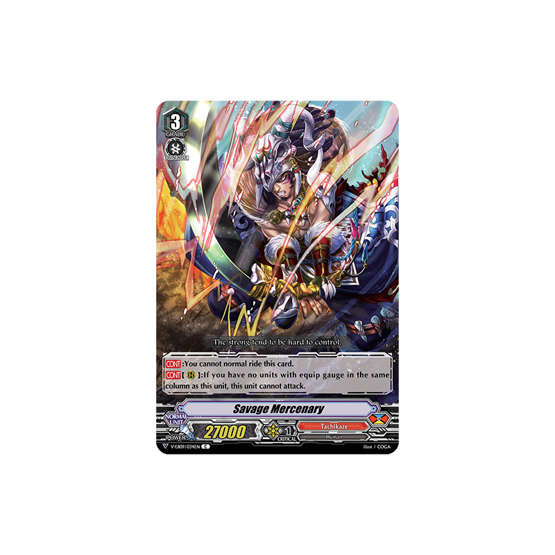 Vanguard_TCG_card_V-EB09_034EN_C_Savage_Mercenary_The_Raging_Tactics