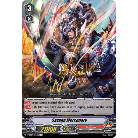 Vanguard_TCG_card_V-EB09_034EN_C_Savage_Mercenary_The_Raging_Tactics