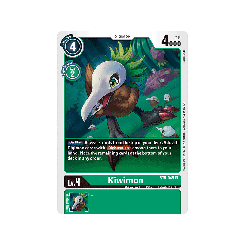 Digimon_TCG_BT5-049_Kiwimon_Uncommon_Battle_Of_Omni_Card_Game