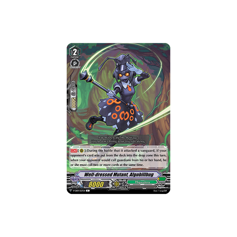 Vanguard_TCG_card_V-EB09_057EN_C_Well-dressed_Mutant_Algobillbug_The_Raging_Tactics