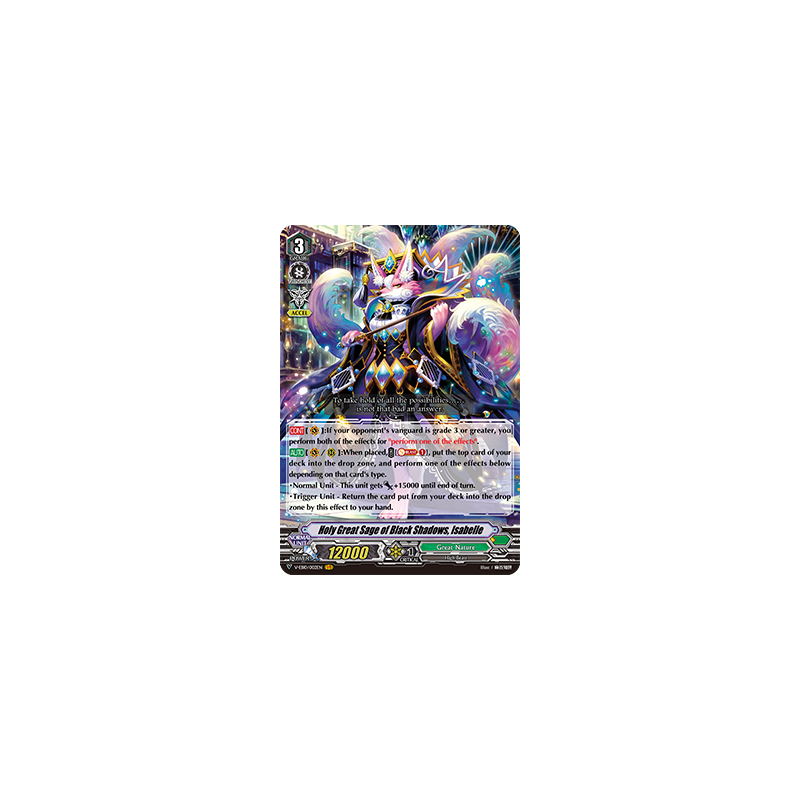 Vanguard_TCG_card_V-EB10_002EN_VR_Holy_Great_Sage_of_Black_Shadows_Isabelle_The_Mysterious_Fortune