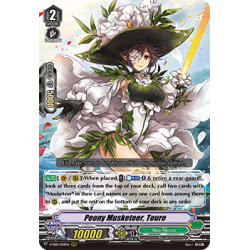 Vanguard_TCG_card_V-EB10_009EN_RRR_Peony_Musketeer_Toure_The_Mysterious_Fortune
