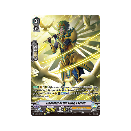 Vanguard_TCG_card_V-EB10_SP01EN_SP_Liberator_of_the_Flute_Escrad_The_Mysterious_Fortune