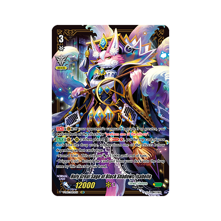 Vanguard_TCG_card_V-EB10_SSR01EN_SSR_Holy_Great_Sage_of_Black_Shadows_Isabelle_The_Mysterious_Fortune