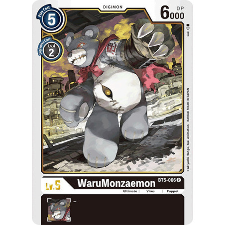 Digimon_TCG_BT5-066_WaruMonzaemon_Rare_Battle_Of_Omni_Card_Game