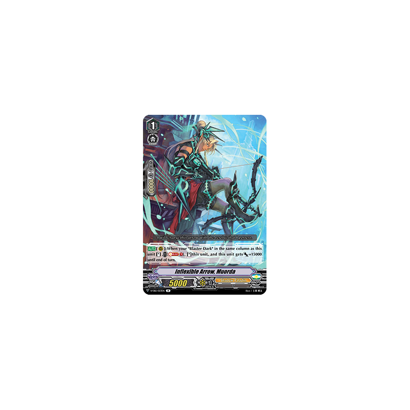 Vanguard_TCG_card_V-EB12_023EN_R_Inflexible_Arrow_Muorda_Team_Dragon’s_Vanity_