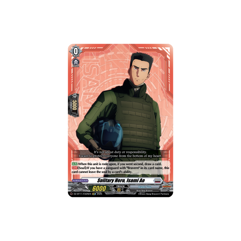 Vanguard_TCG_card_DZ-BT11_EX25EN_EX_Solitary_Hero_Isami_Ao_Symphony_of_Might_Bloom