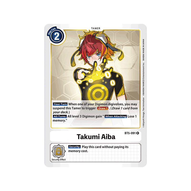 Digimon_TCG_BT5-091_Takumi_Aiba_Rare_Battle_Of_Omni_Card_Game