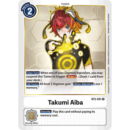 Digimon_TCG_BT5-091_Takumi_Aiba_Rare_Battle_Of_Omni_Card_Game