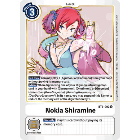 Digimon_TCG_BT5-092_Nokia_Shiramine_Rare_Battle_Of_Omni_Card_Game