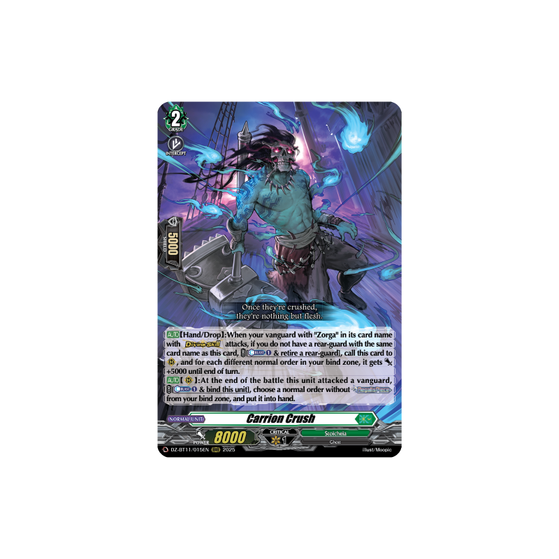 Vanguard_TCG_card_DZ-BT11_015EN_RRR_Carrion_Crush_Symphony_of_Might_Bloom