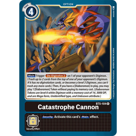 Digimon_TCG_BT5-104_Catastrophe_Cannon_Rare_Battle_Of_Omni_Card_Game