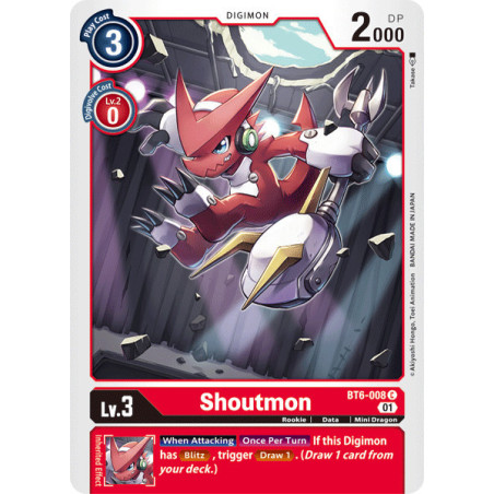 Digimon_TCG_BT6-008_Shoutmon_Common_Double_Diamond_Card_Game