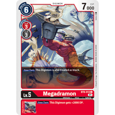 Digimon_TCG_BT6-013_Megadramon_Common_Double_Diamond_Card_Game