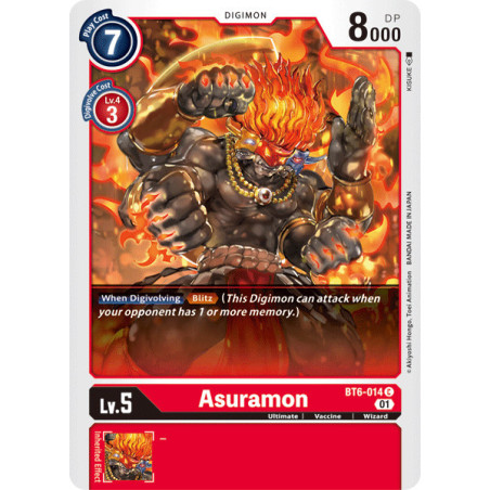 Digimon_TCG_BT6-014_Asuramon_Common_Double_Diamond_Card_Game