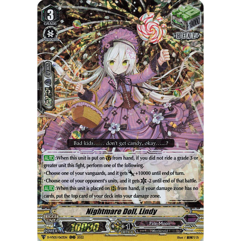 Vanguard_TCG_card_D-VS05_063_RRR_Nightmare_Doll_Lindy_V_Clan_Collection_Vol.5