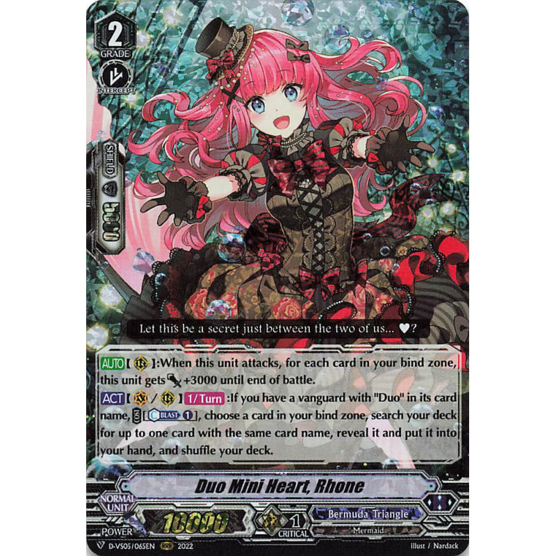 Vanguard_TCG_card_D-VS05_065_RRR_Duo_Mini_Heart_Rhone_V_Clan_Collection_Vol.5