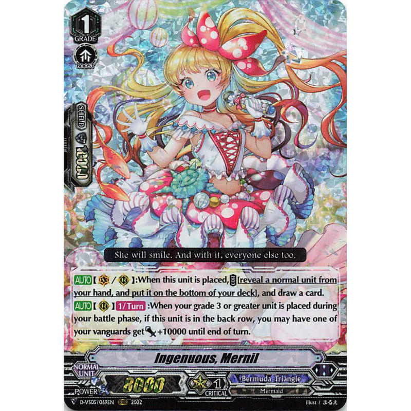 Vanguard_TCG_card_D-VS05_069_RRR_Ingenuous_Mernil_V_Clan_Collection_Vol.5