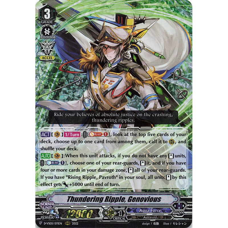 Vanguard_TCG_card_D-VS05_071_RRR_Thundering_Ripple_Genovious_V_Clan_Collection_Vol.5