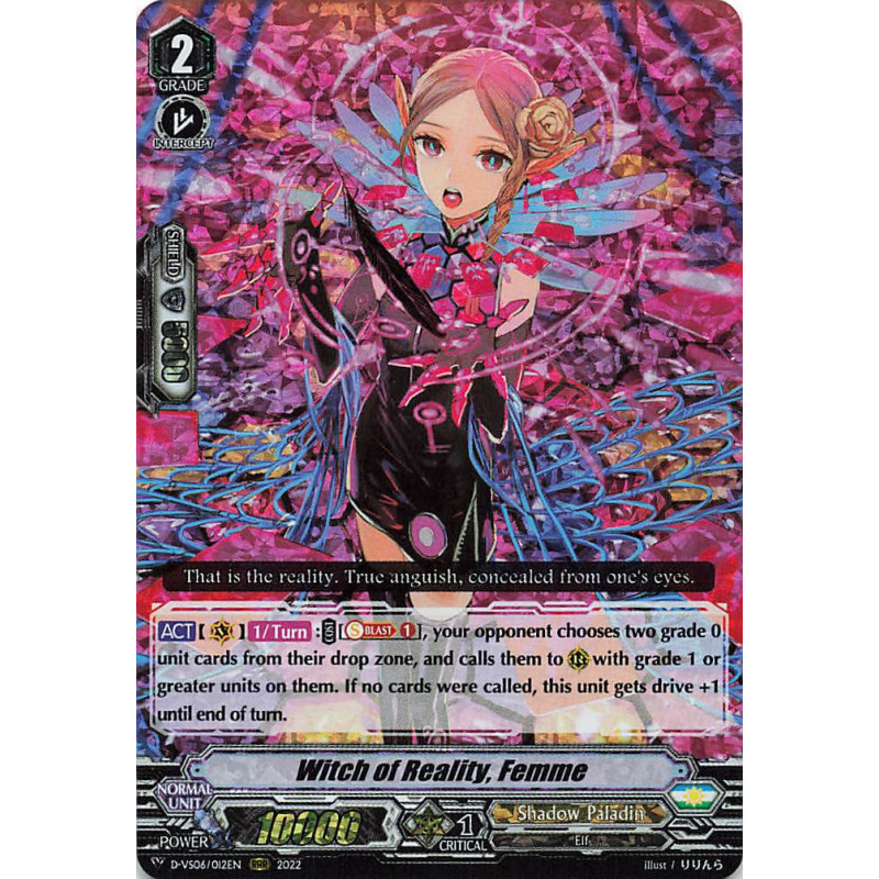 Vanguard_TCG_card_D-VS06_012_RRR_Witch_of_Reality_Femme_V_Clan_Collection_Vol.6
