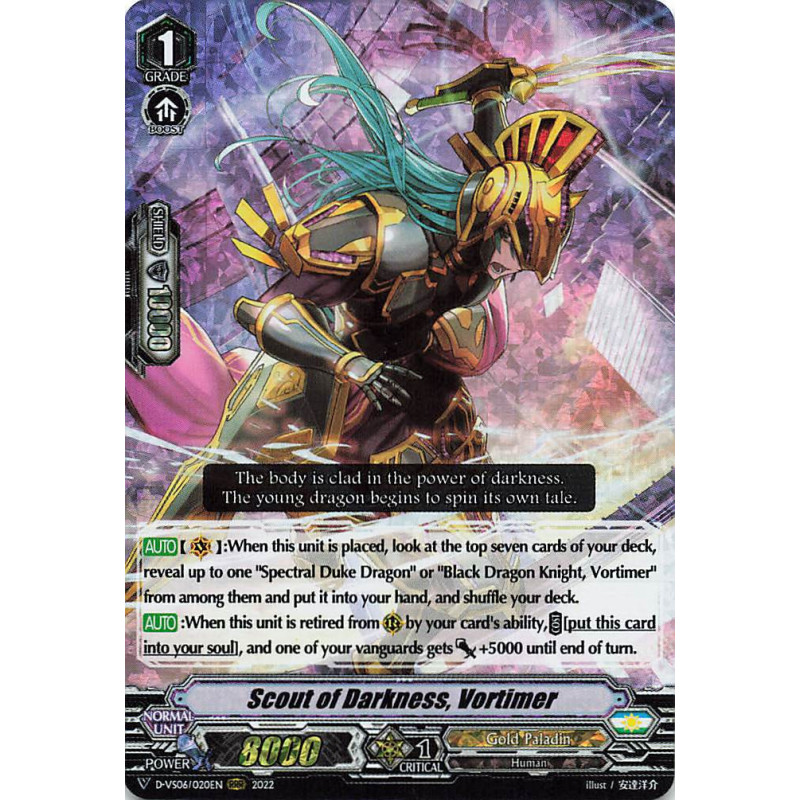 Vanguard_TCG_card_D-VS06_020_RRR_Scout_of_Darkness_Vortimer_V_Clan_Collection_Vol.6