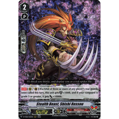 Vanguard_TCG_card_D-VS06_025_RRR_Stealth_Beast_Shishi_Ressou_V_Clan_Collection_Vol.6