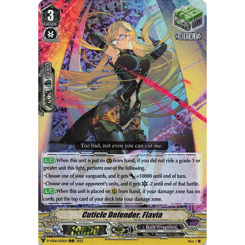 Vanguard_TCG_card_D-VS06_055_RRR_Cuticle_Defender_Flavia_V_Clan_Collection_Vol.6