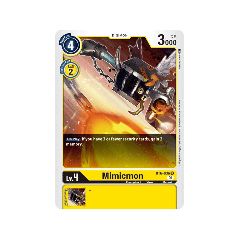 Digimon_TCG_BT6-036_Mimicmon_Uncommon_Double_Diamond_Card_Game