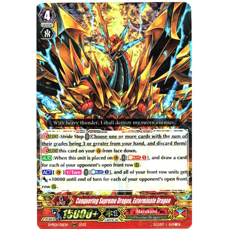Vanguard_TCG_card_D-PS01_011_RRR_Conquering_Supreme_Dragon_Exterminate_Dragon_P_Clan_Collection_2022