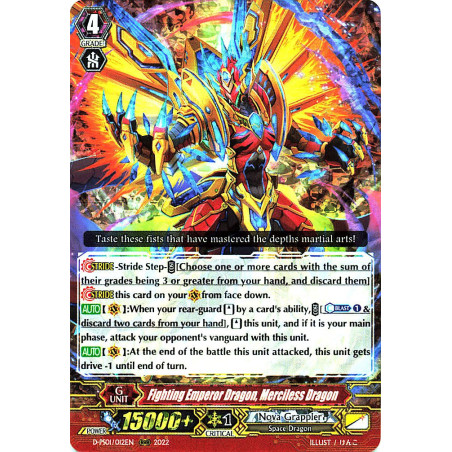 Vanguard_TCG_card_D-PS01_012_RRR_Fighting_Emperor_Dragon_Merciless_Dragon_P_Clan_Collection_2022