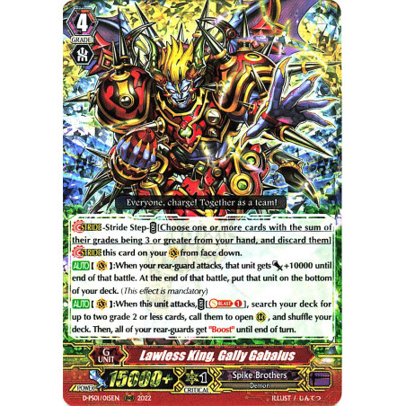 Vanguard_TCG_card_D-PS01_015_RRR_Lawless_King_Gally_Gabalus_P_Clan_Collection_2022