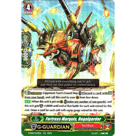 Vanguard_TCG_card_D-PS01_033_RR_Fortress_Marquis_Regalgarder_P_Clan_Collection_2022