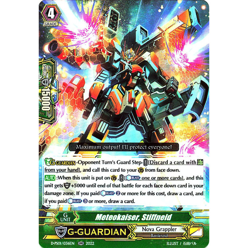 Vanguard_TCG_card_D-PS01_036_RR_Meteokaiser_Stiffneid_P_Clan_Collection_2022