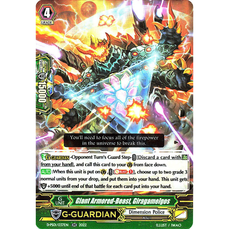 Vanguard_TCG_card_D-PS01_037_RR_Giant_Armored-Beast_Giragamelgos_P_Clan_Collection_2022