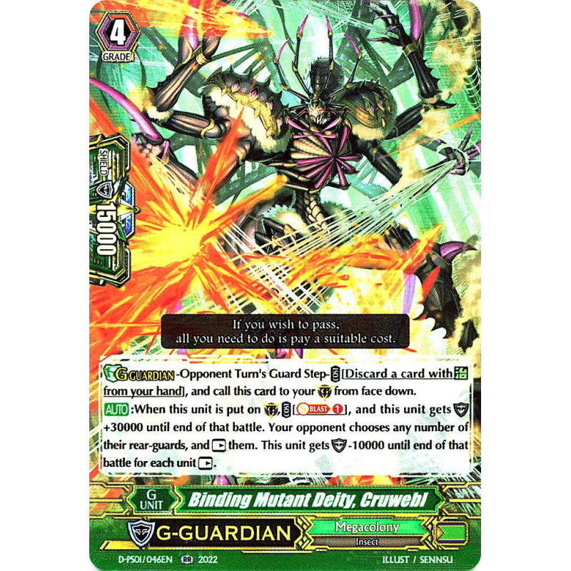 Vanguard_TCG_card_D-PS01_046_RR_Binding_Mutant_Deity_Cruwebl_P_Clan_Collection_2022
