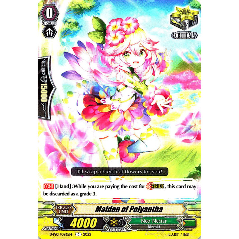 Vanguard_TCG_card_D-PS01_096_C_Maiden_of_Polyantha_P_Clan_Collection_2022