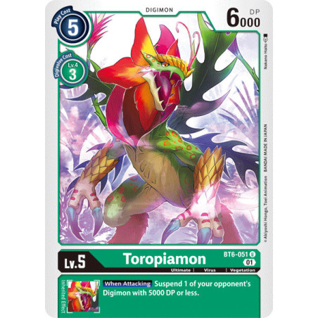 Digimon_TCG_BT6-051_Toropiamon_Uncommon_Double_Diamond_Card_Game