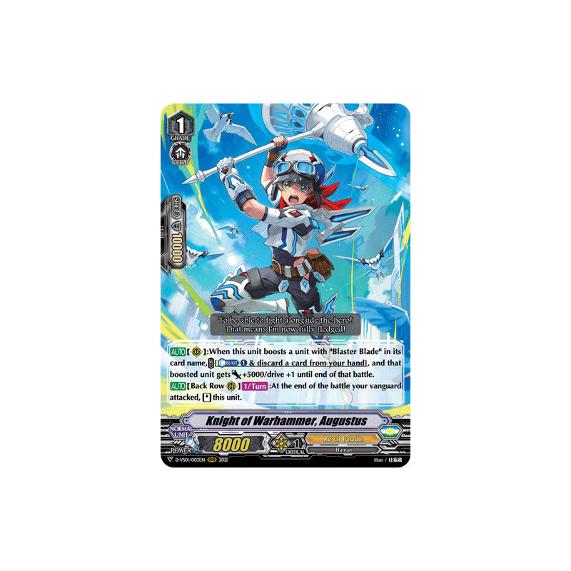Vanguard_TCG_card_D-VS01_003_RRR_Knight_of_Warhammer_Augustus_V_Clan_Collection_Vol.1