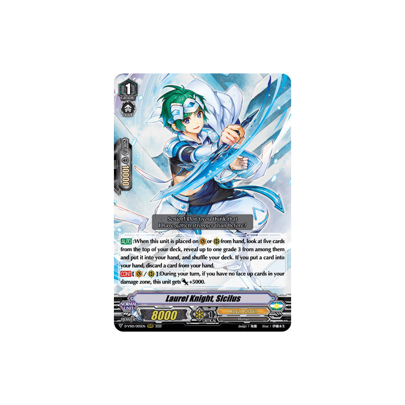Vanguard_TCG_card_D-VS01_005_RRR_Laurel_Knight_Sicilus_V_Clan_Collection_Vol.1