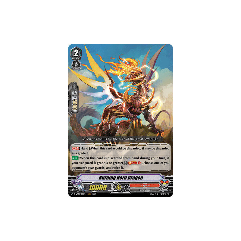 Vanguard_TCG_card_D-VS01_028_RRR_Burning_Horn_Dragon_V_Clan_Collection_Vol.1